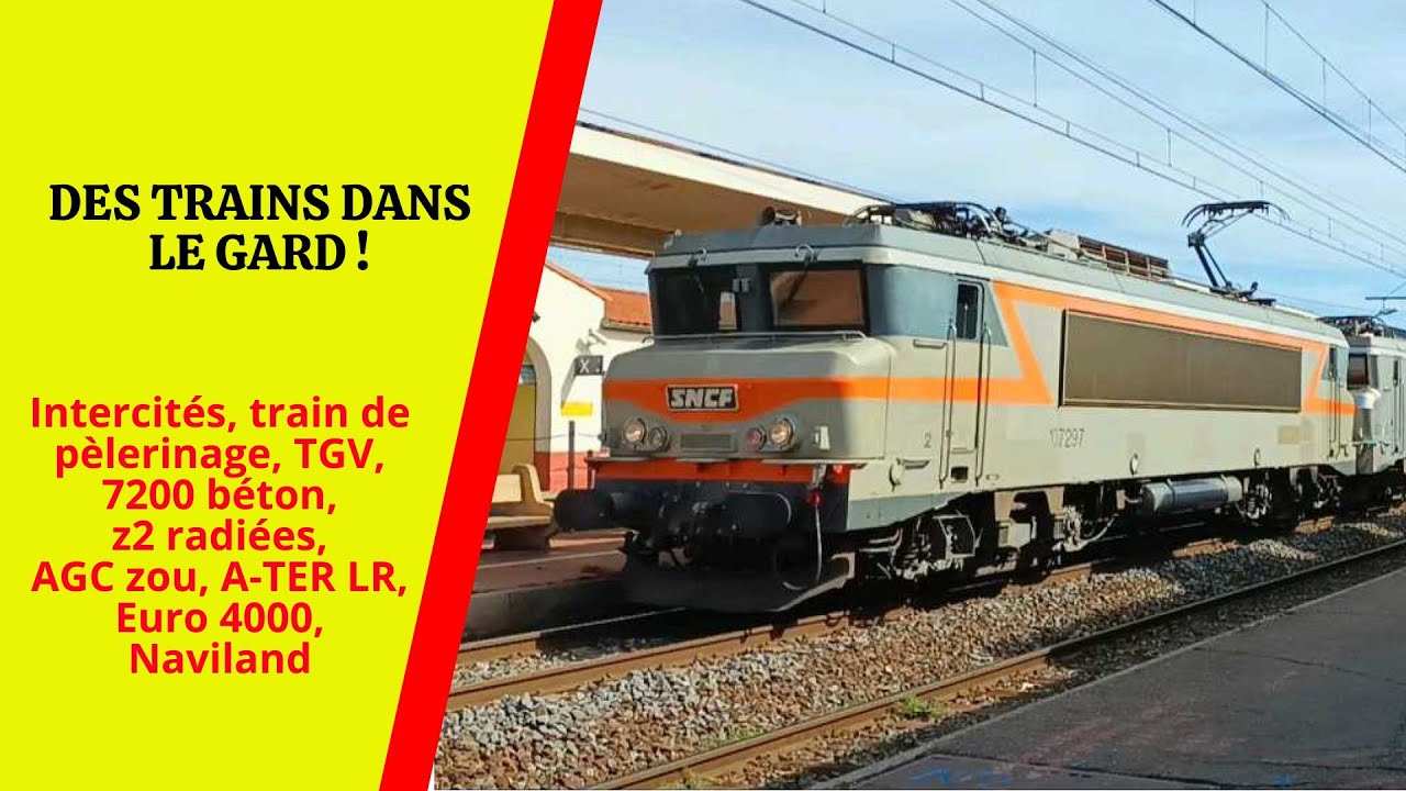 Train de pèlerins, Naviland, 7200 béton, €4000, Intercités, 73500 - De beaux trains dans le Gard !