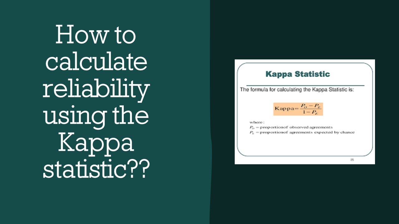 How to calculate reliability (inter-rater) using Kappa statistic??