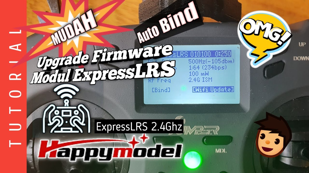 TUTORIAL Update Firmware happymodel ExpressLRS slim untuk Jumper T Lite dan Auto Bind 