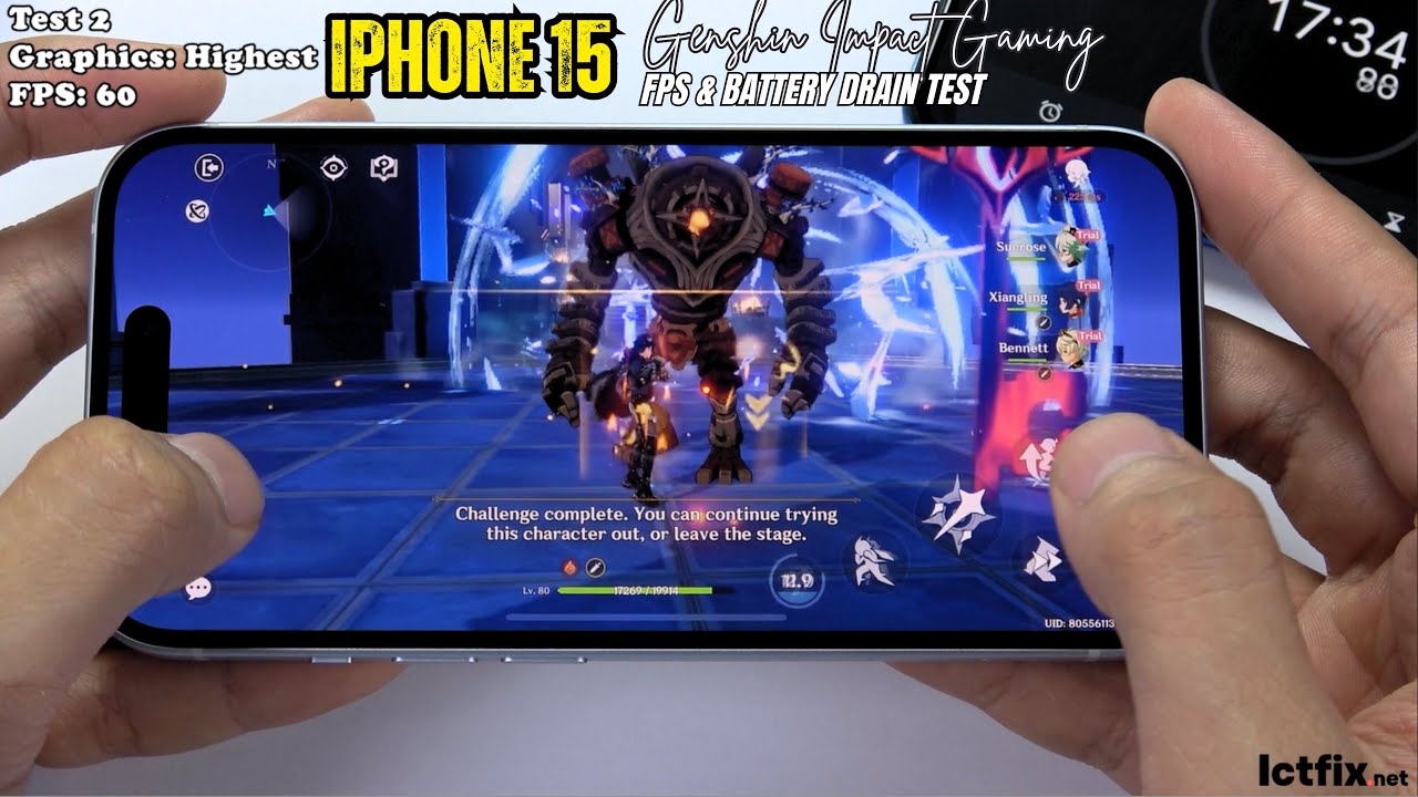 iPhone 15 Genshin Impact Gaming test | Apple A16 Bionic