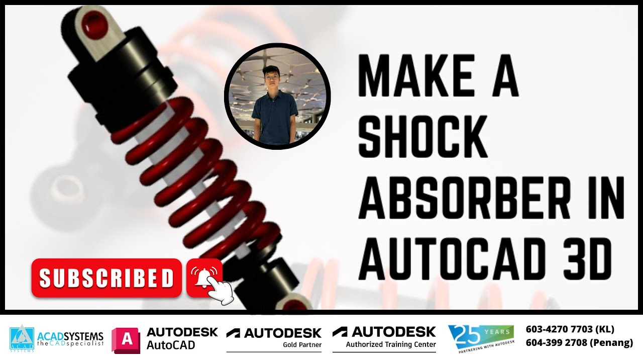 Создание амортизатора в AutoCAD 3D