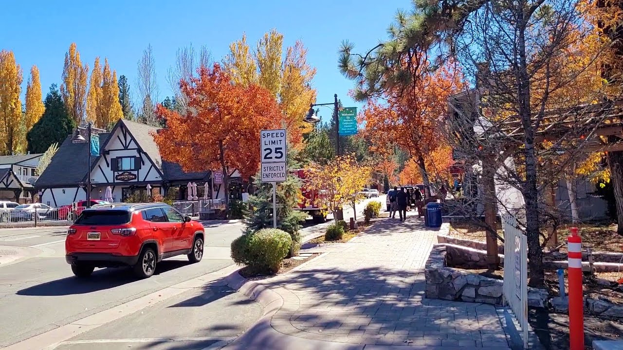 Beautiful fall colors in the quaint little town of Big Bear Lake Village
