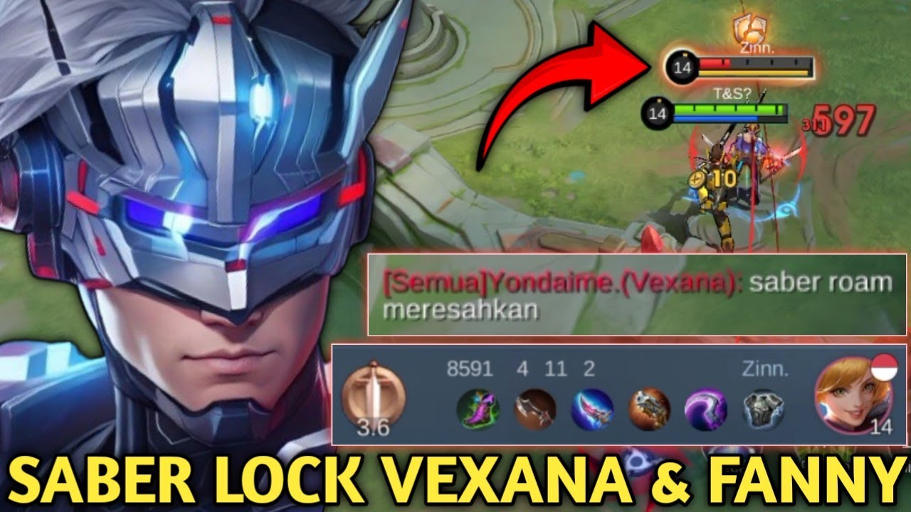 SABER ROAM LOCK VEXANA & FANNY SAMPE KESEL! LANGSUNG NGATAIN SABER ROAM MERESAHKAN! MOBILE LEGENDS