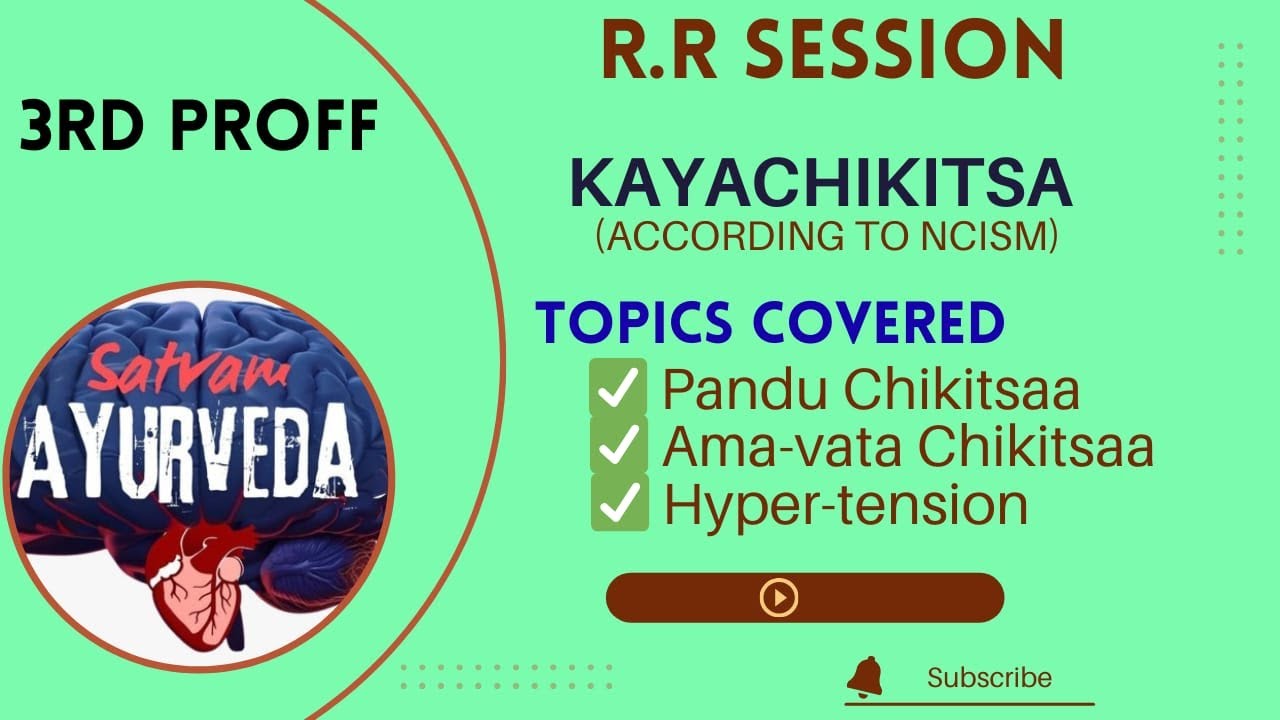 KAYACHIKITSHA (RR) ACCORDING TO NCISM  (ONE SHOT) PANDU , AMA-VATA CHIKTISHA , HYPER TENSION