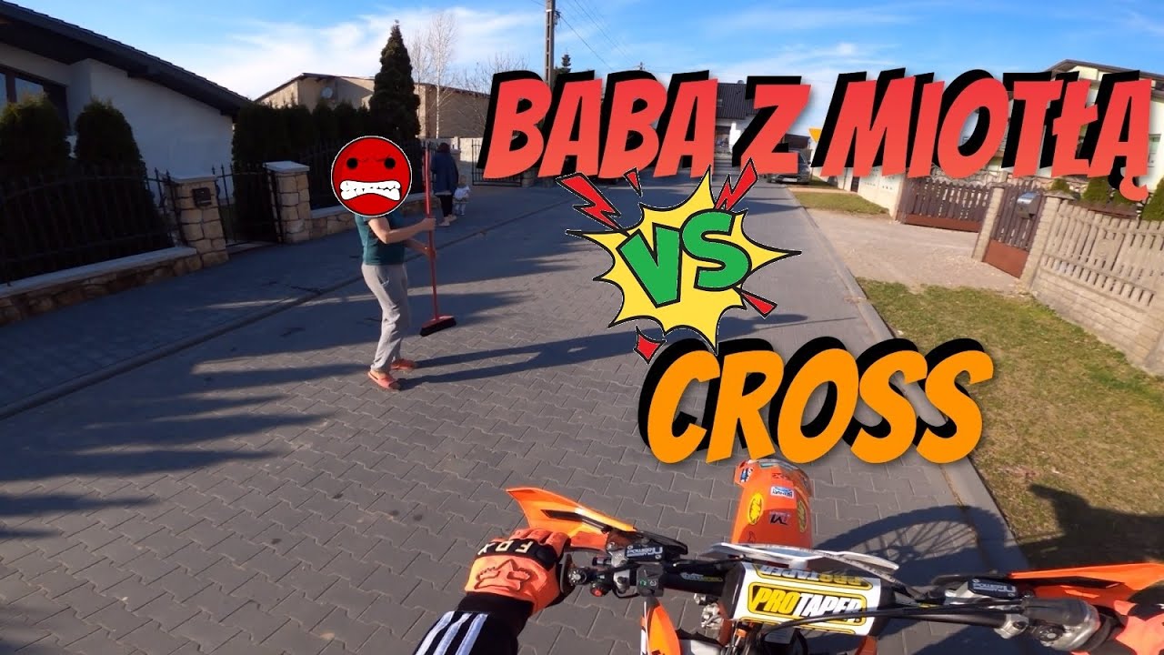 Baba z miotłą vs Cross 😂 / Angry people / KTM SXF 450