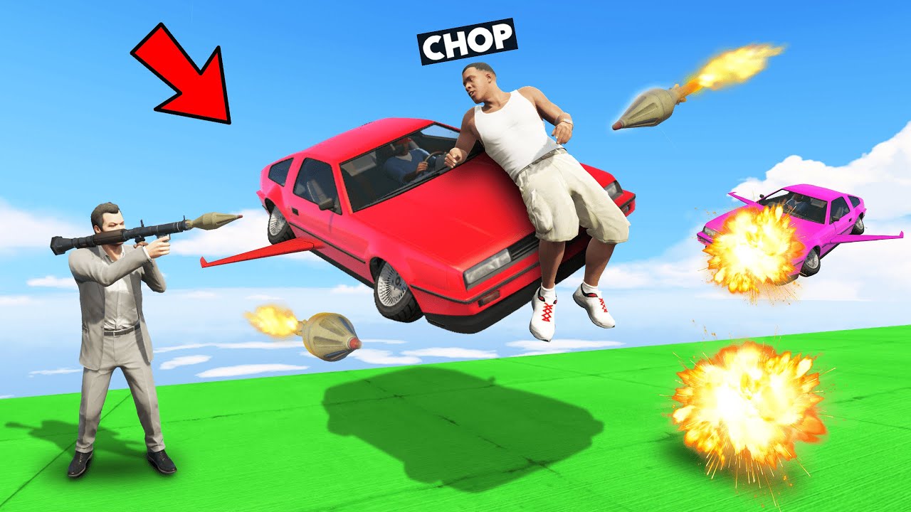 GTA 5 CARS VS RUNNERS CHOP SLIDING ALL OVER CARS