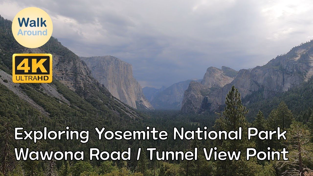 【4K60】 Driving - Yosemite National Park: Wawona Road / Tunnel View