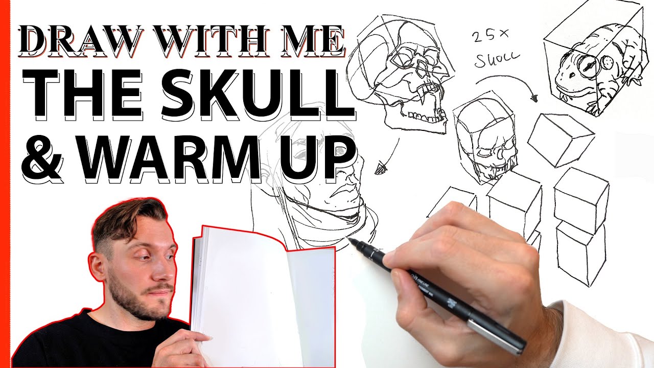 DRAW WITH ME: Skull & Warm up drawings