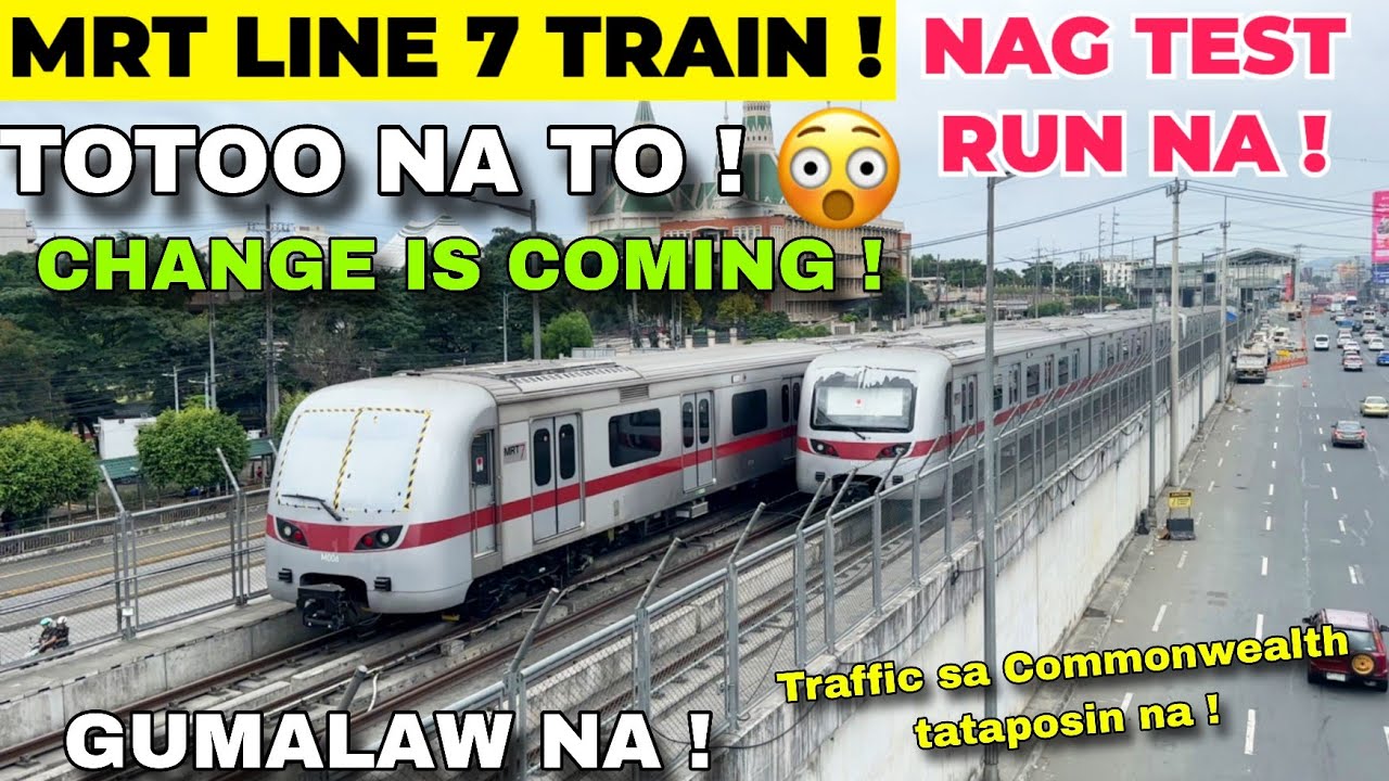 BAGONG TRAIN PARA SA MRT LINE 7 NAG TEST RUN NA ! GUMALAW NA ! Tandang Sora Station Commonwealth Ave