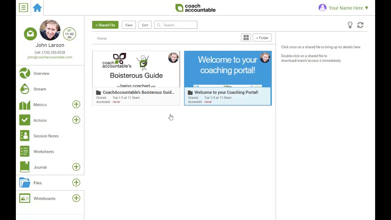 Welcoming New Clients Tour of CoachAccountable