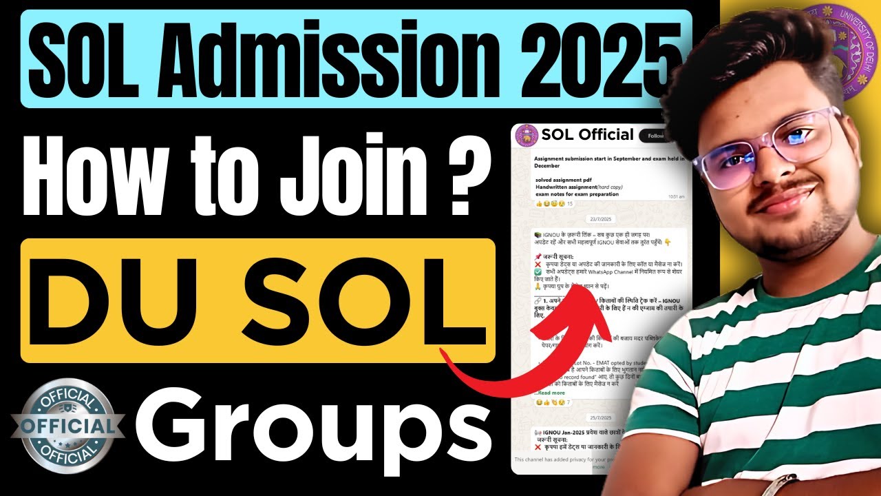 📢 DU SOL Admission 2025: How to Join SOL Official Group?