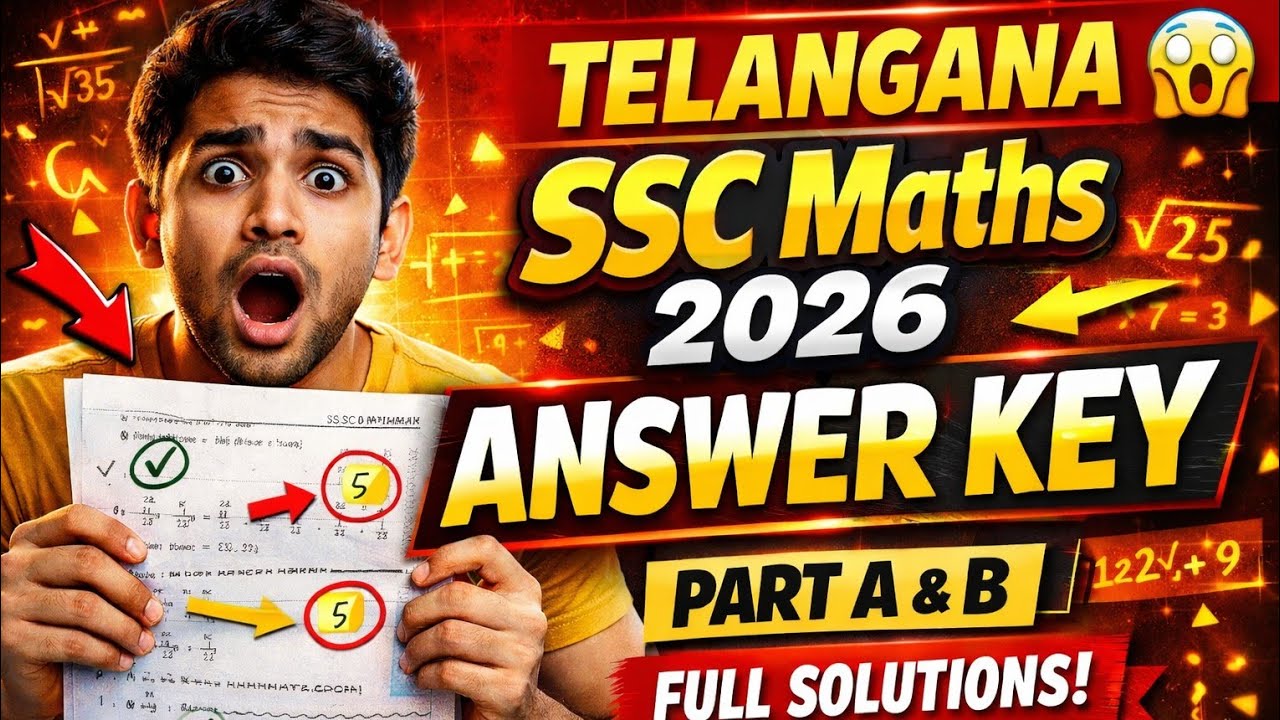 10 class Maths Paper 2026 Answer Key  | SSC Board Exam Part A & B Solutions Explained #exam 