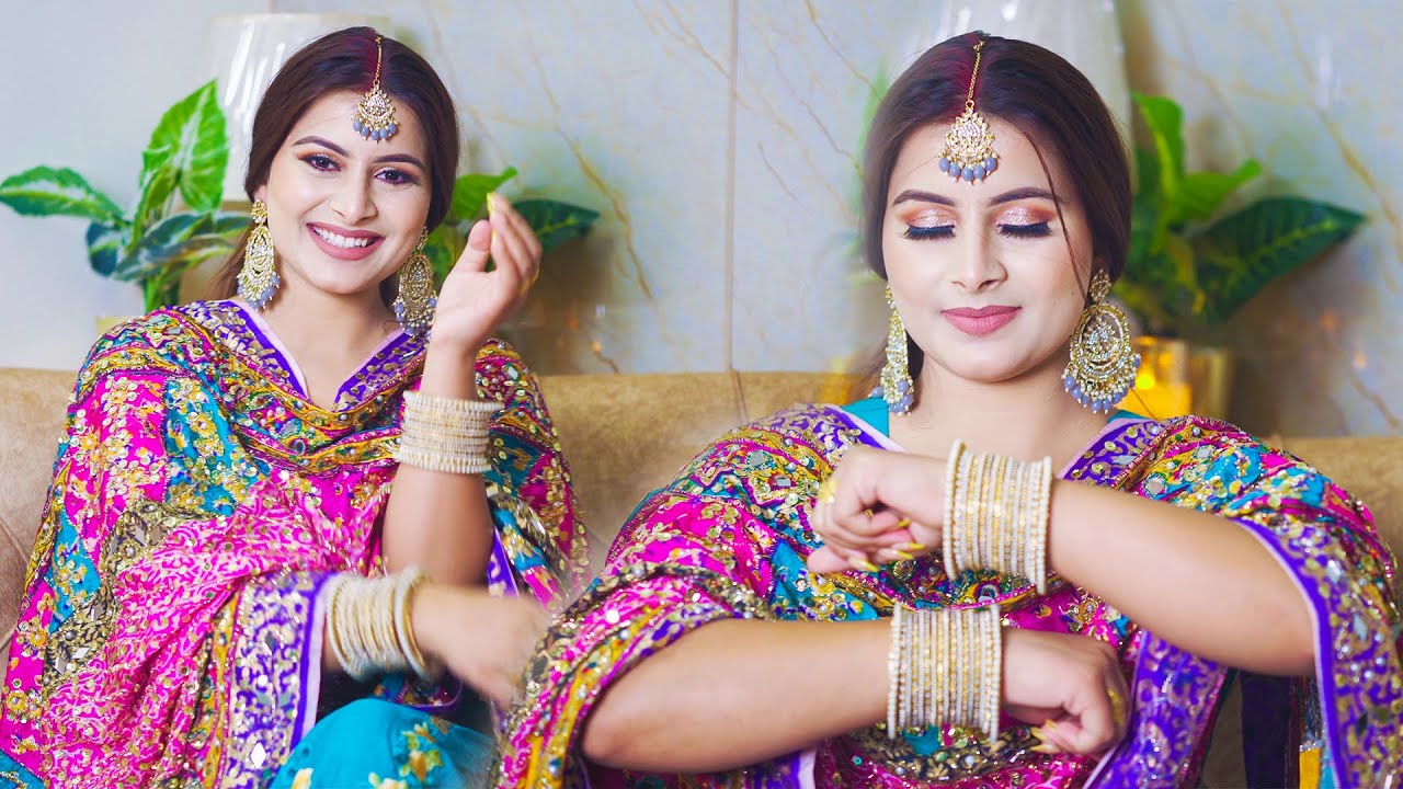 Karwachauth Look with Pakistani Dupatta || Easy Makeup Tutorial
