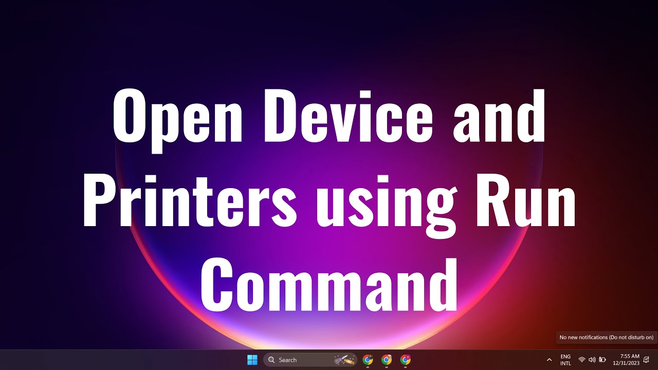 How to open Device and Printers using run command Tutorial