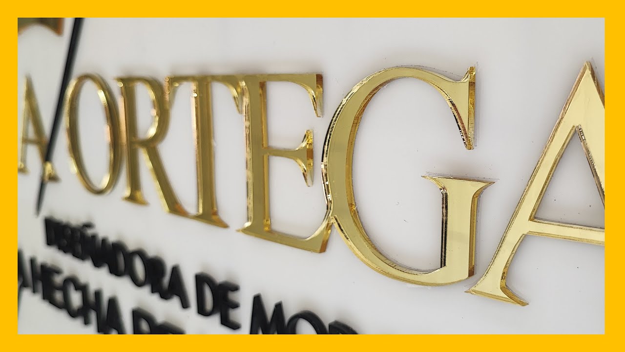 Uso de Acrilico Espejo DORADO, Letrero Oficina, consultorio, academia (CORTE LÁSER)