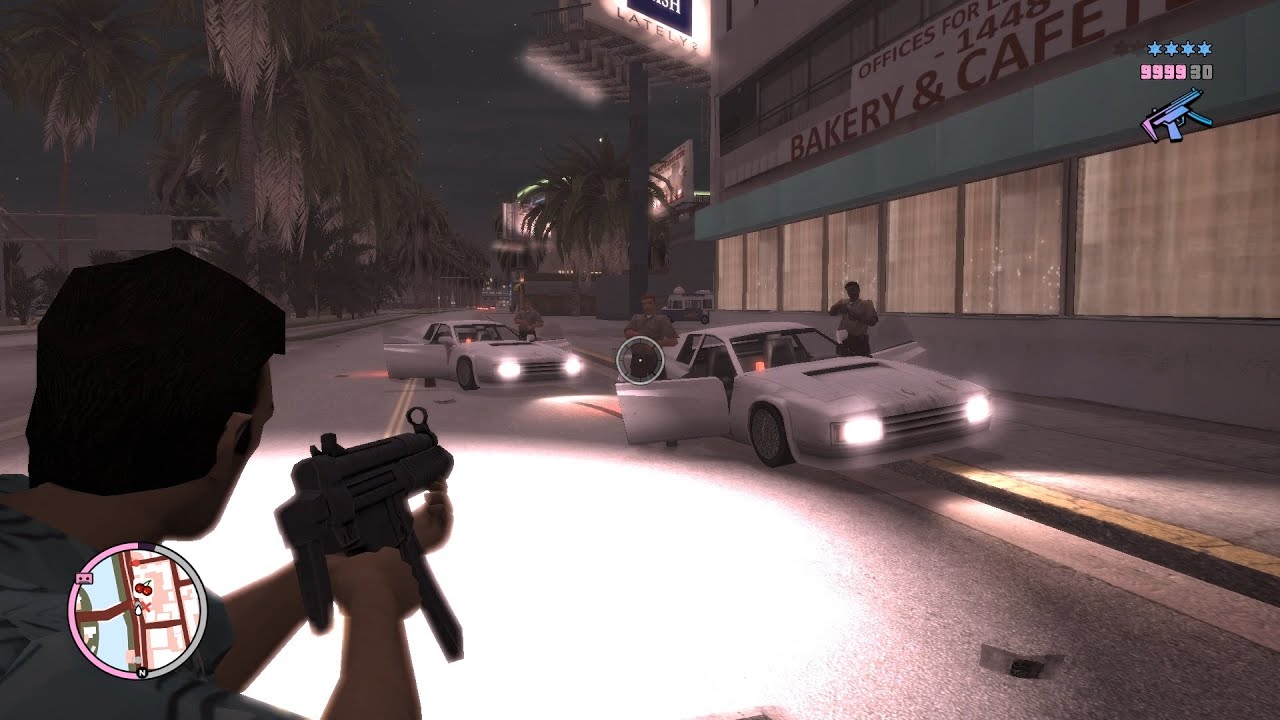GTA Vice City Nextgen Edition Epic 6 Stars Wanted Level Police FBI Shootout + Escape