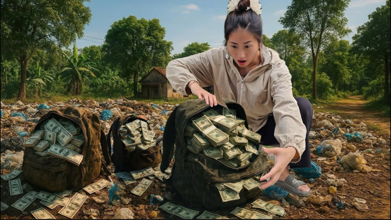 I was lucky to find a lot of money: the dumps were full of unbelievable mysteries. #lucky #money 