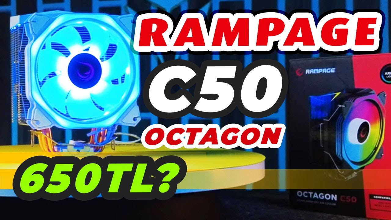 650TL'YE KULE TİPİ SOĞUTUCU MU? Rampage C50 Octagon ARGB Detaylı Kutu Açılışı / İncelemesi