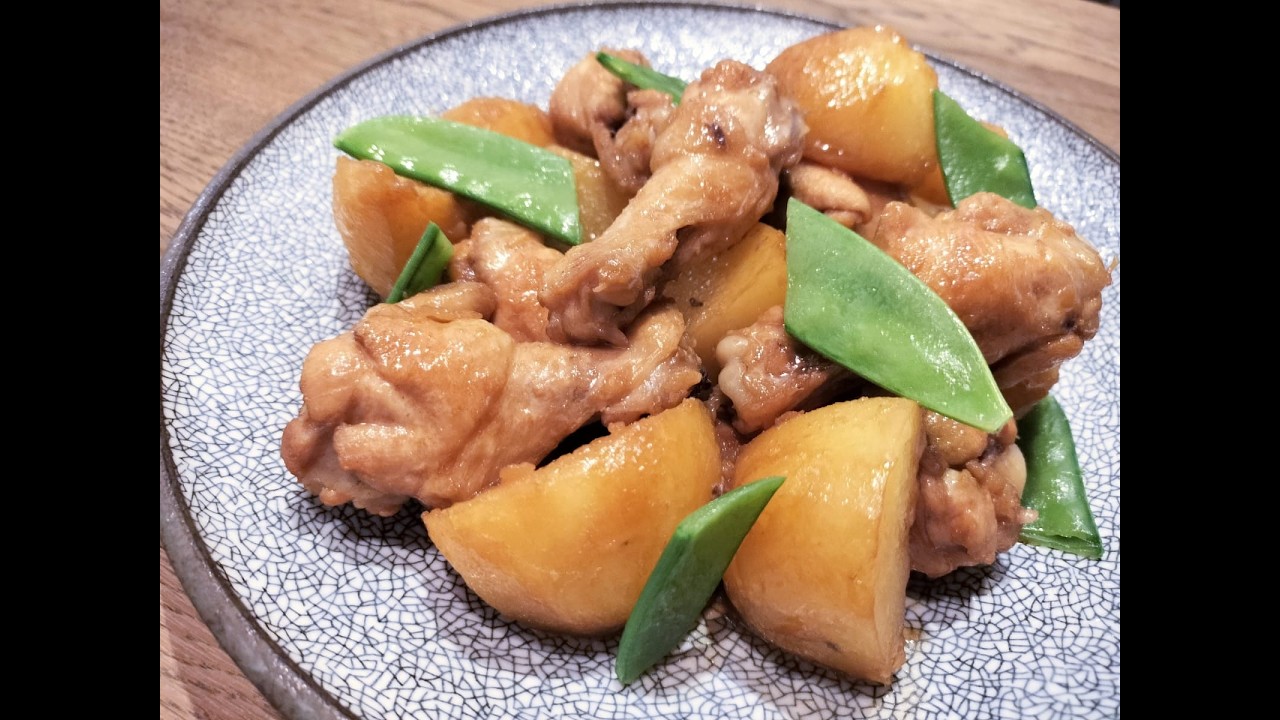 Chicken Drumsticks and Potatoes Simmered in Soy Sauce
