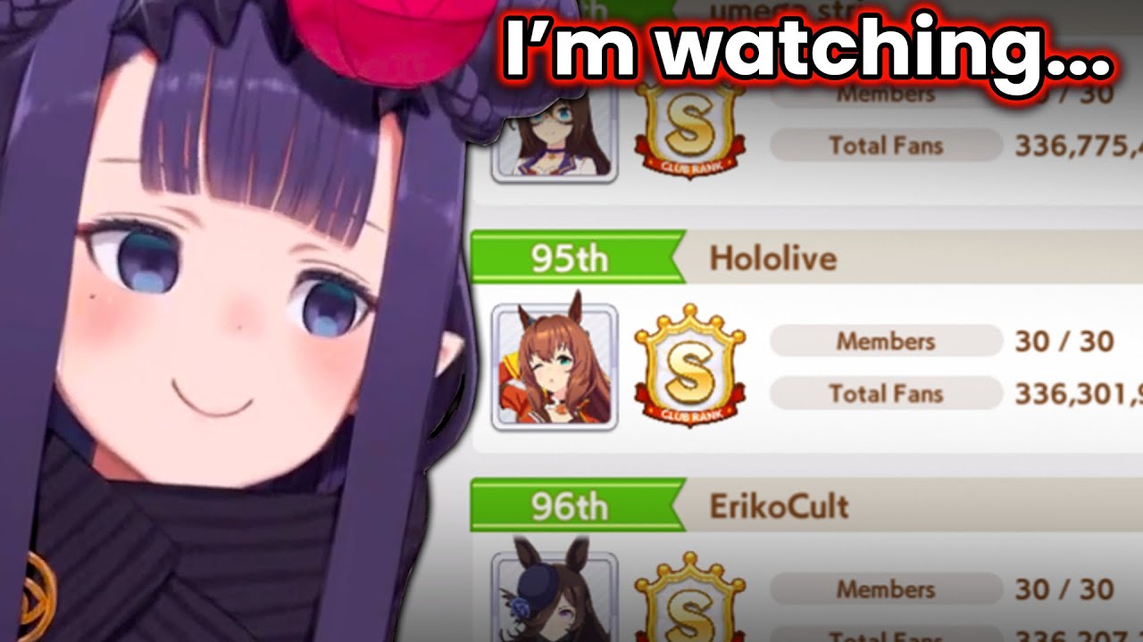 Ina saw a familiar name in the Uma Musume club rankings