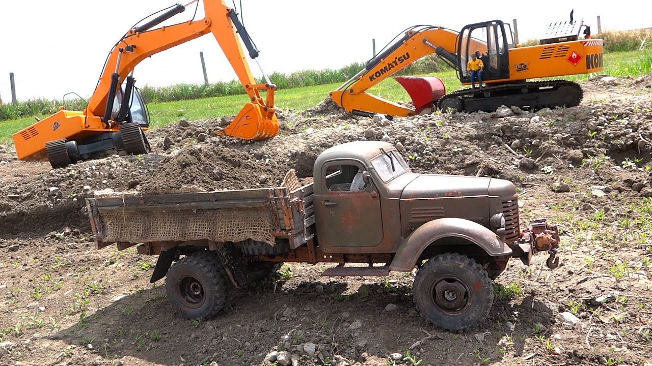 Heavy Load Tips Truck - 1948 KR11 International Harvester Loaded by EXCAVATOR!  | RC ADVENTURES