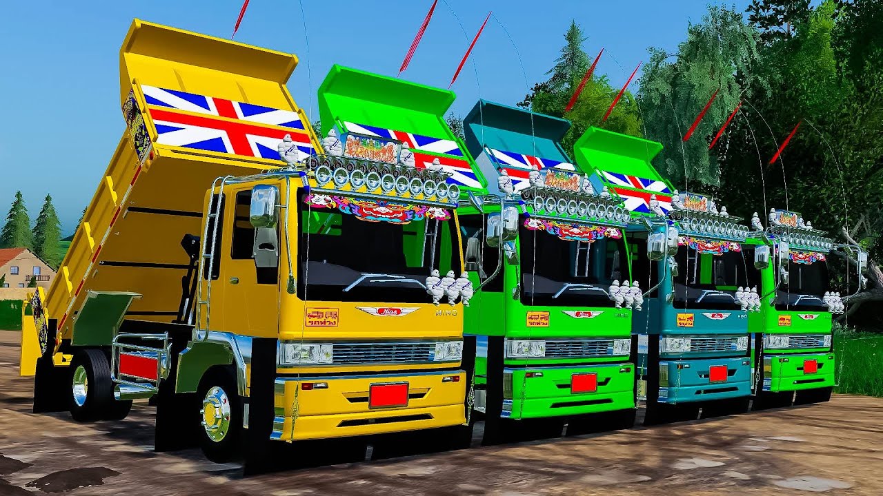 ทีมงาน6ล้อ3M ลุยงานถมที่สร้างบ้าน!! มีแต่รถหล่อๆ - Farming simulator 19