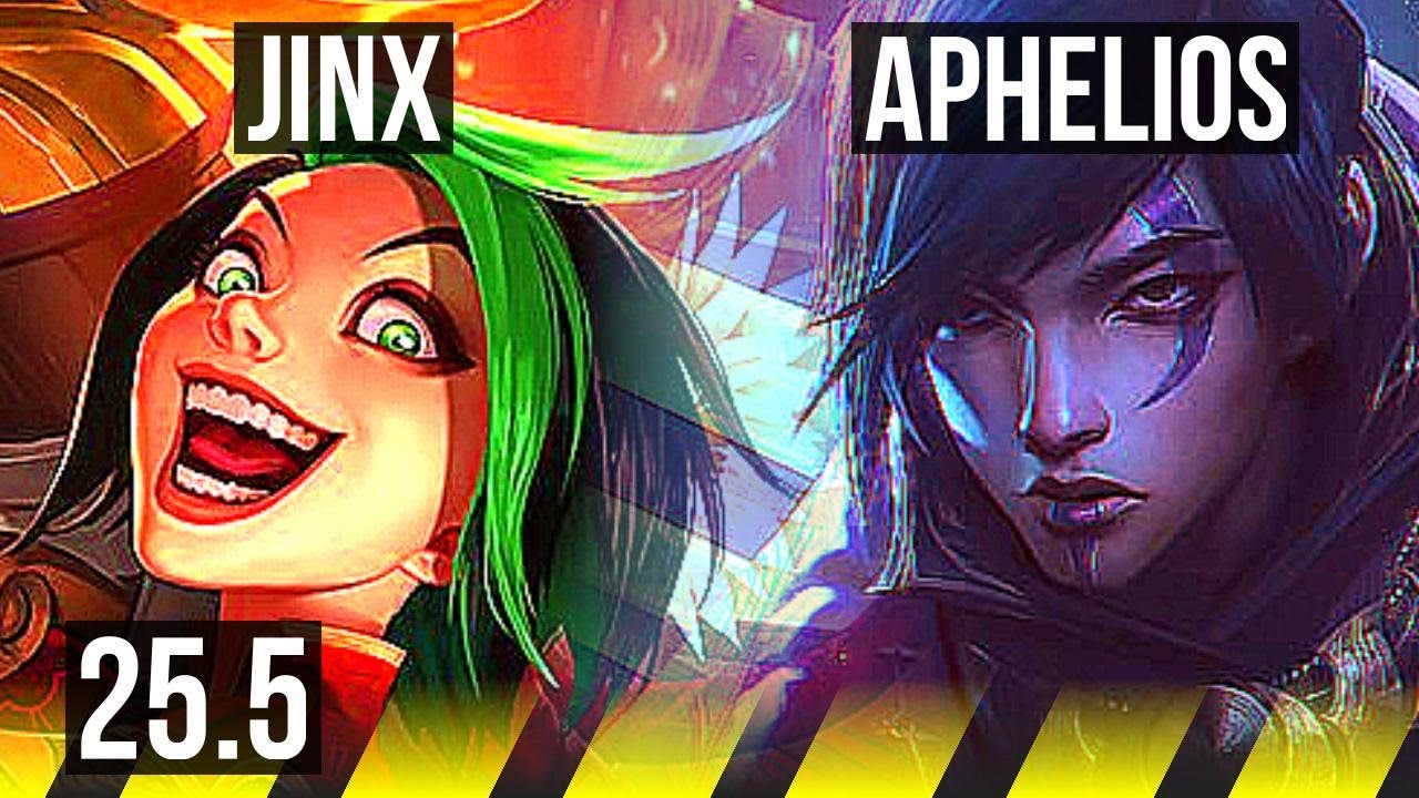 JINX & Lulu vs APHELIOS & Yuumi (ADC) | 9/3/9, Dominating | KR Diamond | 25.5