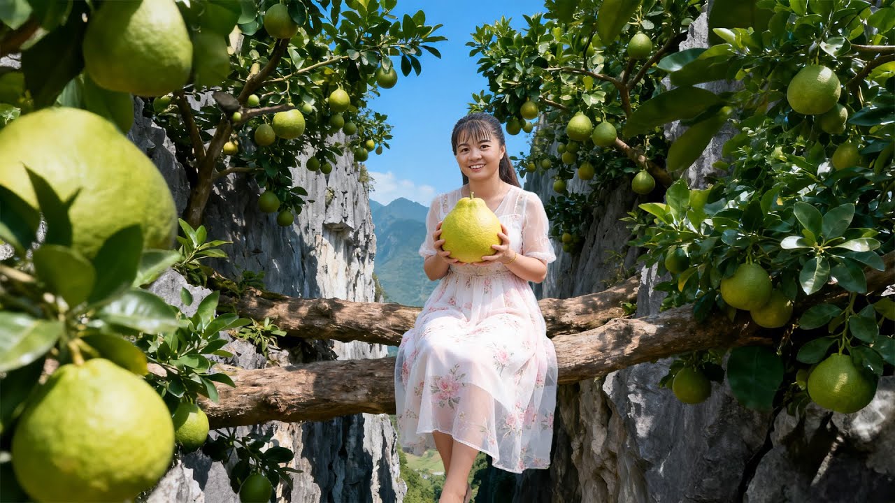Climbing Tall Trees to Harvest Green-Skinned Grapefruits | Loading Trucks to Sell at the Market