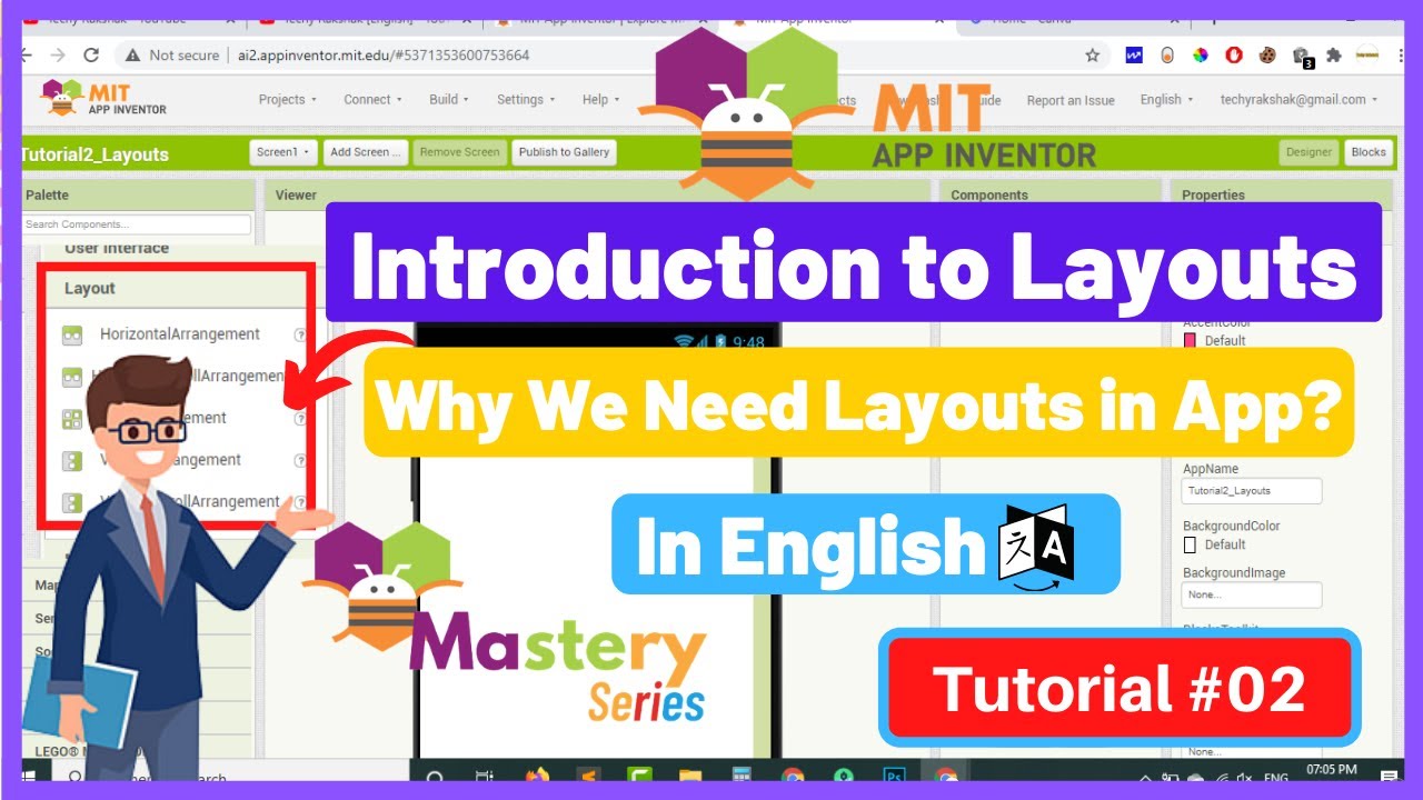 #2 Intro to Layouts / Arrangements in MIT App Inventor 2 | Why we need Layouts in Apps Development ?