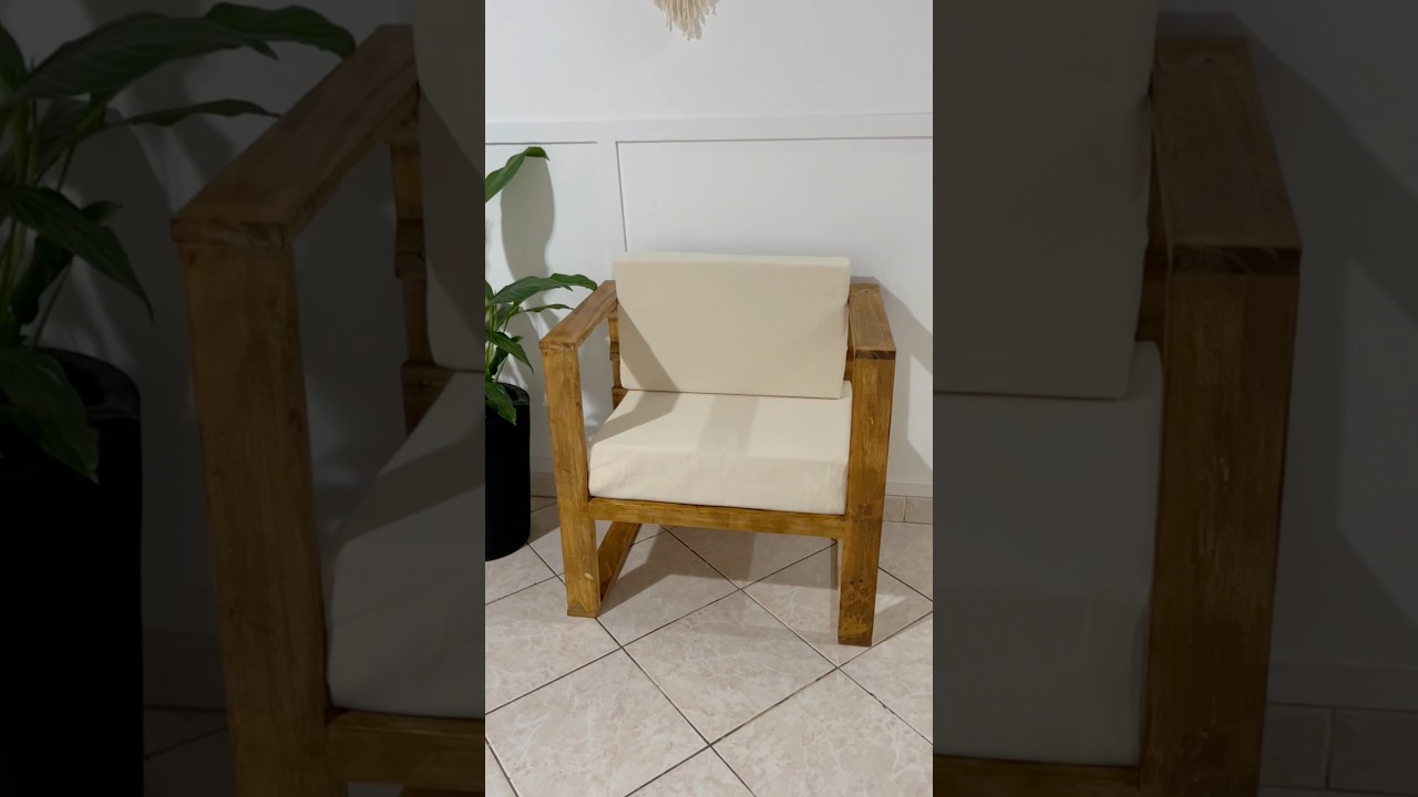 Fiz uma cadeira para a&eacute;rea externa com madeiras de paletes #fa&ccedil;avoc&ecirc;mesmo