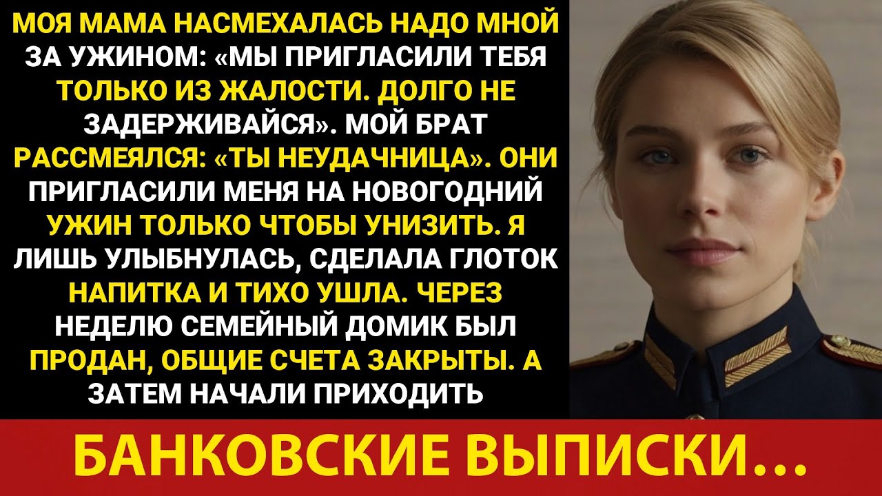 Мама пригласила меня на ужин просто чтобы посмеяться надо мной — а через неделю у них закончились...