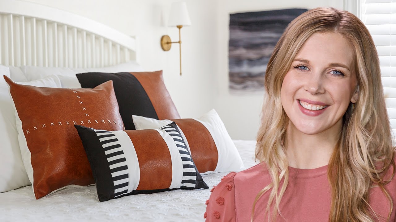 How to Make a Faux Leather and Stripe Throw Pillow - Free Project Tutorial