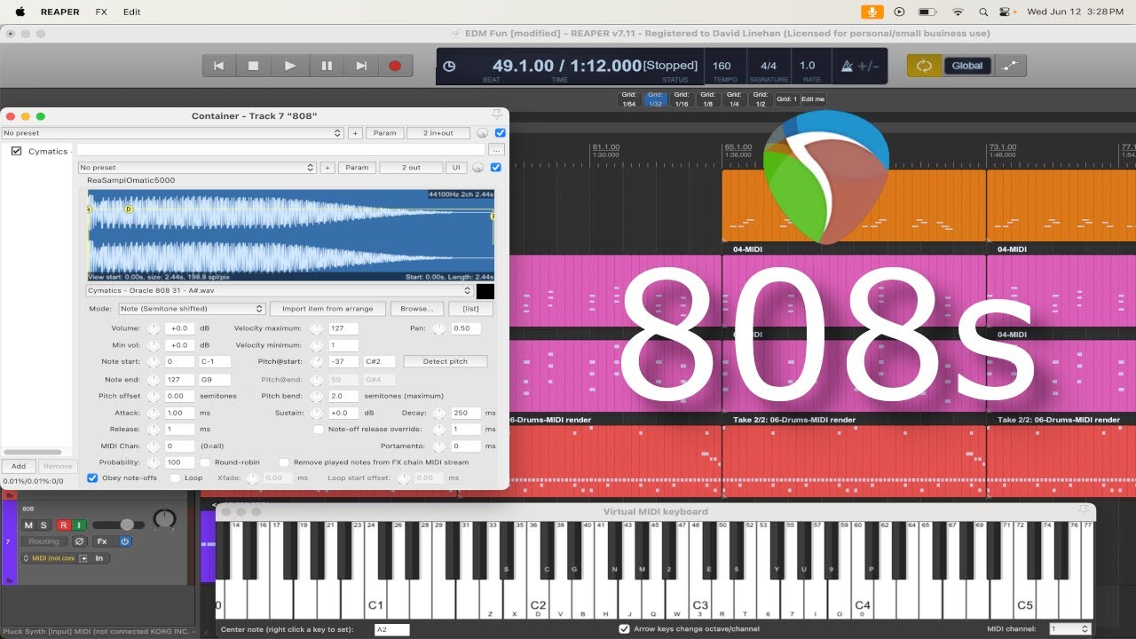 Как использовать 808 сэмплов в REAPER | ReaSamplOmatic5000
