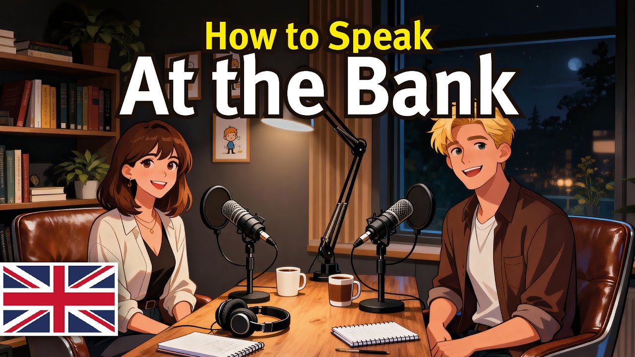 At the Bank 🏦 Easy English Conversation for Beginners (Mia & Leo) | Pop Off English