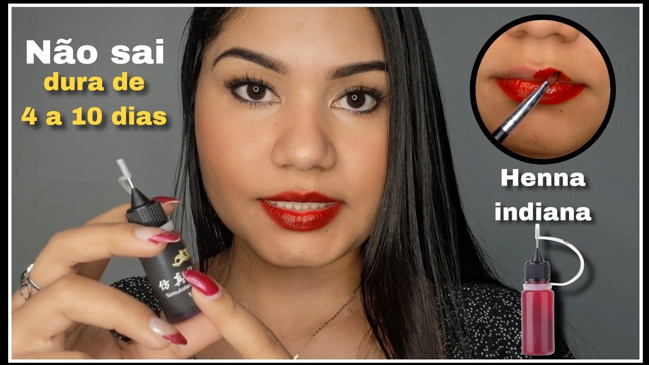 HENNA PARA LABIOS - BATOM QUE NÃO SAI DA BOCA COM BEIJO, lips magic e henna brasileira