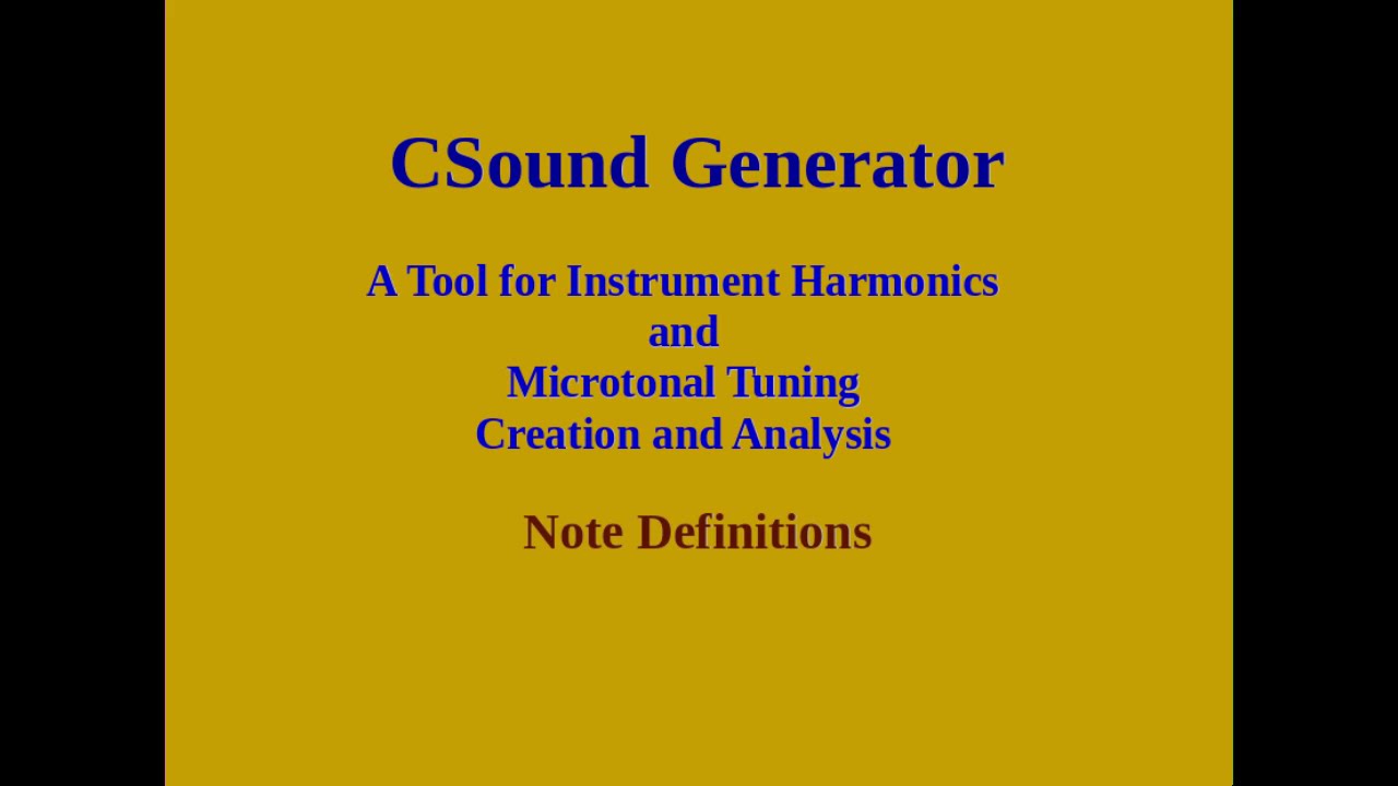 CSound Generator - Notes