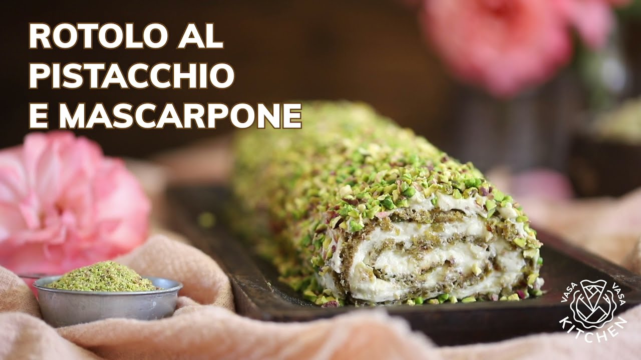 Rotolo con crema al pistacchio e mascarpone