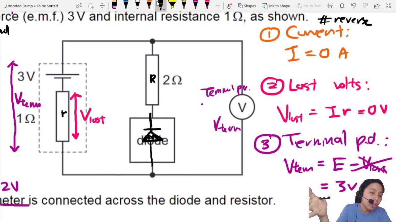 ON17 P13 Q35 Voltmeter with Forward & Reversed Diode | CAIE A Level 9702 Physics