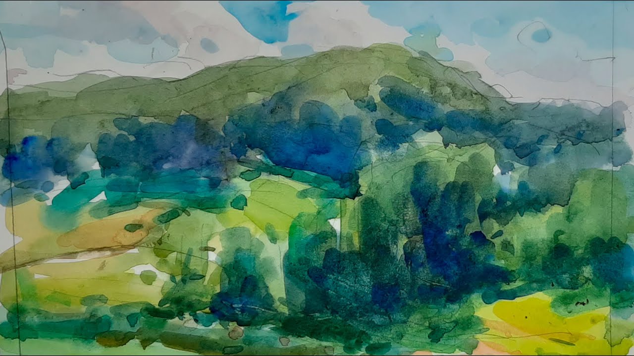 PAISAJE A LA ACUARELA. Demosteacion al natural.