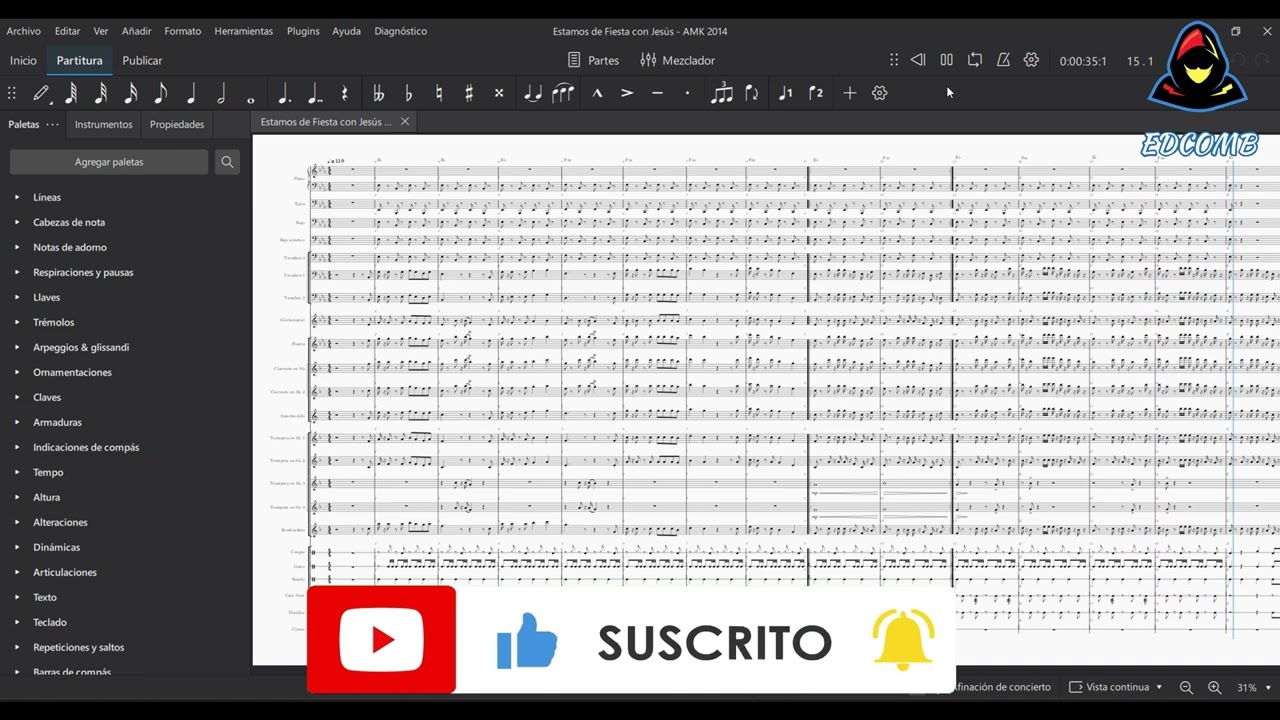 Marcha ESTAMOS de FIESTA con JESÚS 🎺 Arreglo para Banda de Marchas Fúnebres AMK [PARTITURA] 🎶