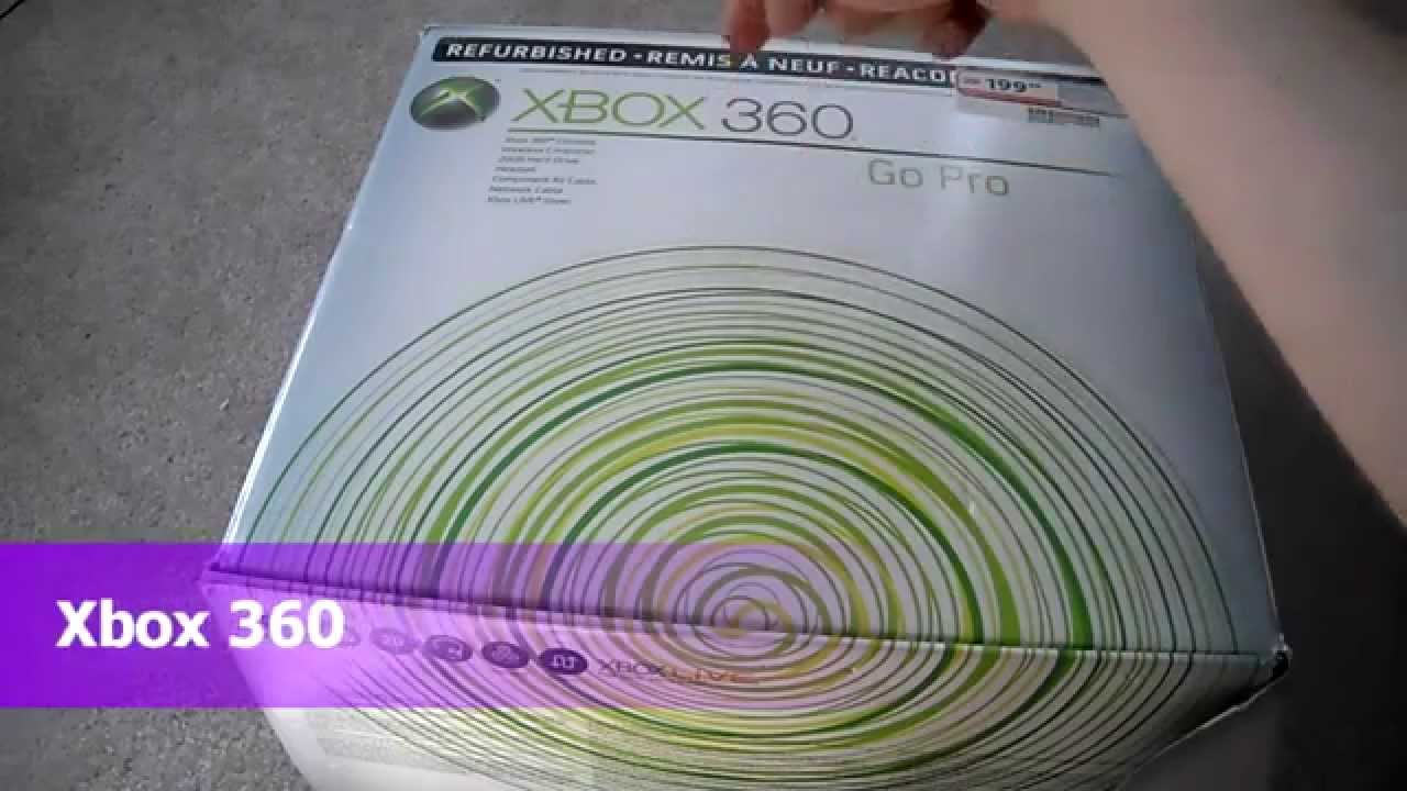 Unboxing Microsoft Original Xbox 360 go Pro Premium edition 20GB hard drive head set controller