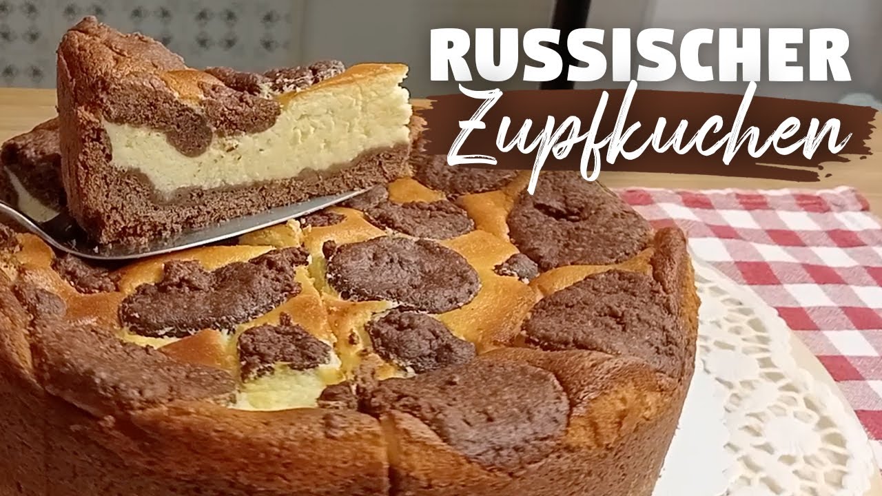 Russischer Zupfkuchen Rezept | M&uuml;rbeteig | K&auml;sekuchen
