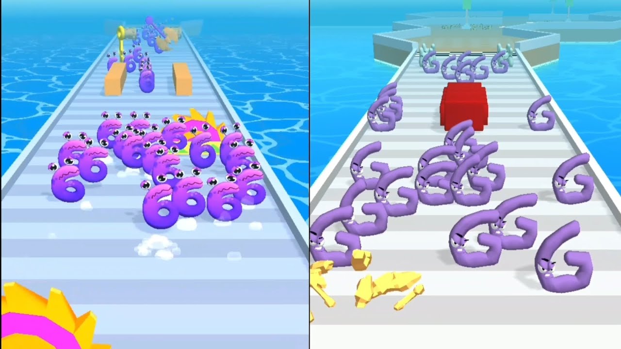 Number Run Merge 3D Math Vs Alphabet Run ABC Letter Go