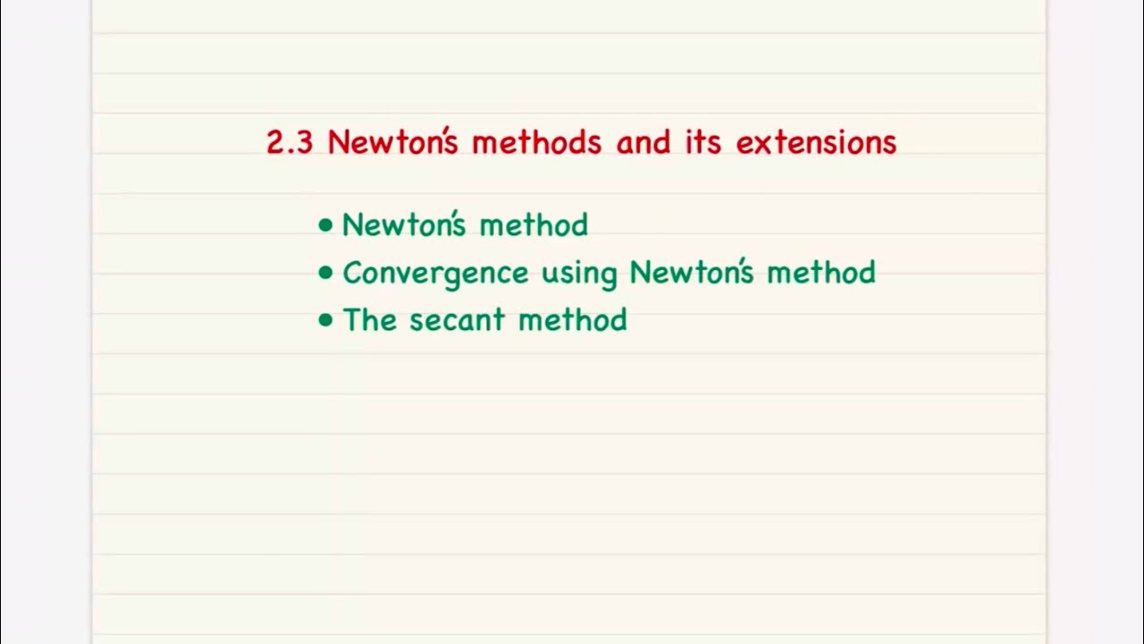 2.3 Newton's method and its extensions