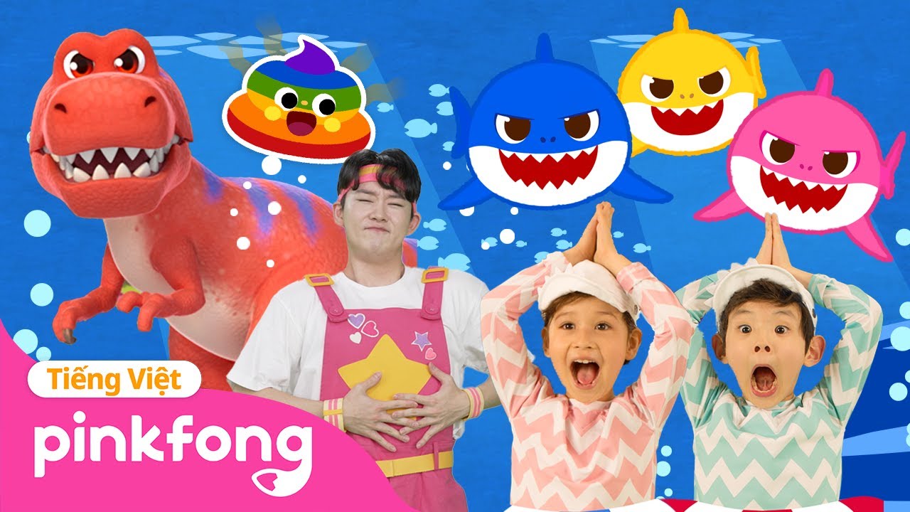 [Top3] Tuyển tập Cầu vồng vệ sinh 💩🌈 Cá Mập Con 🦈 Khủng long 🦖 | Pinkfong! - Nhạc thiếu nhi