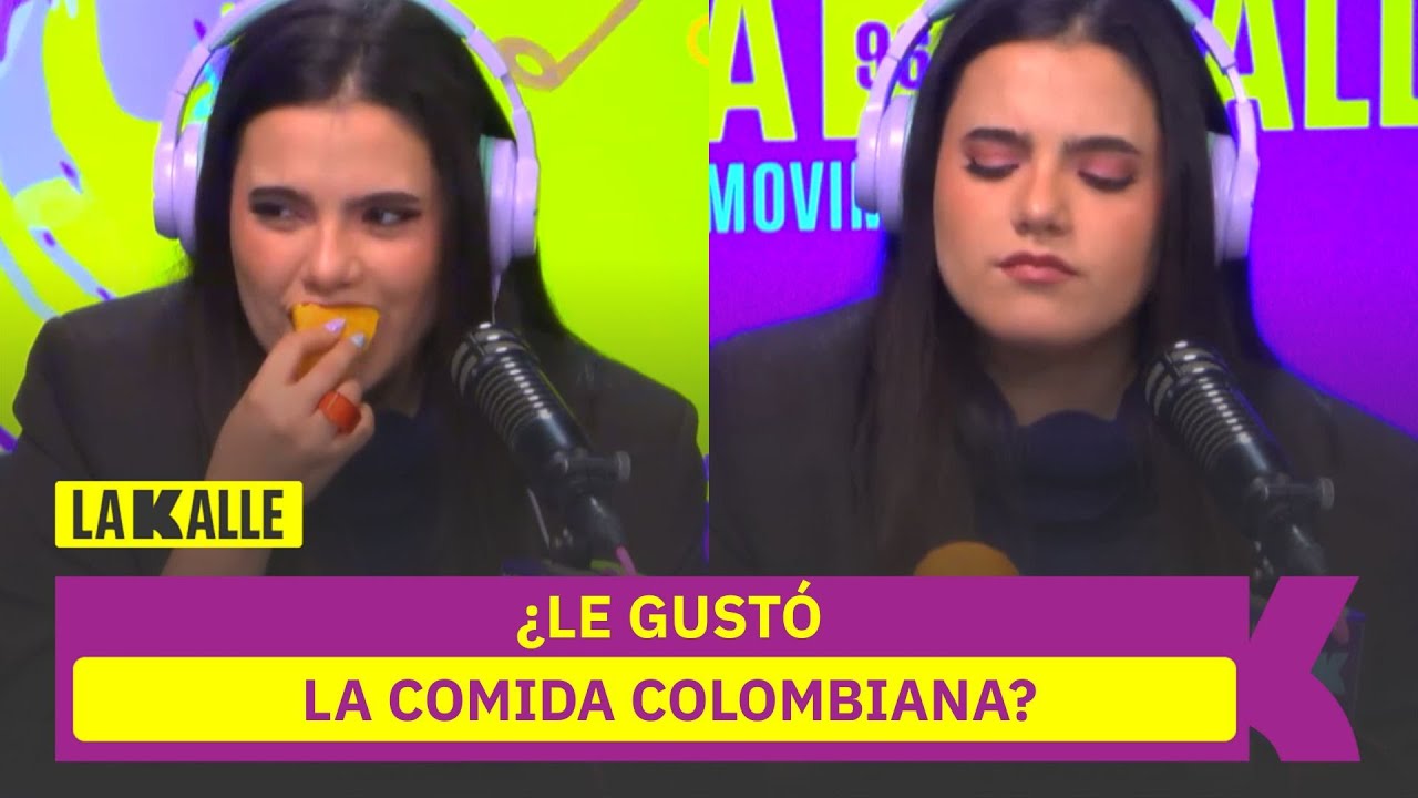 Nieta de Vicente Fernández y sus caras mientras prueba comida colombiana