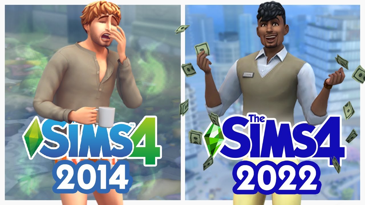 Сравнение Sims 4 с 2014 по 2022 год