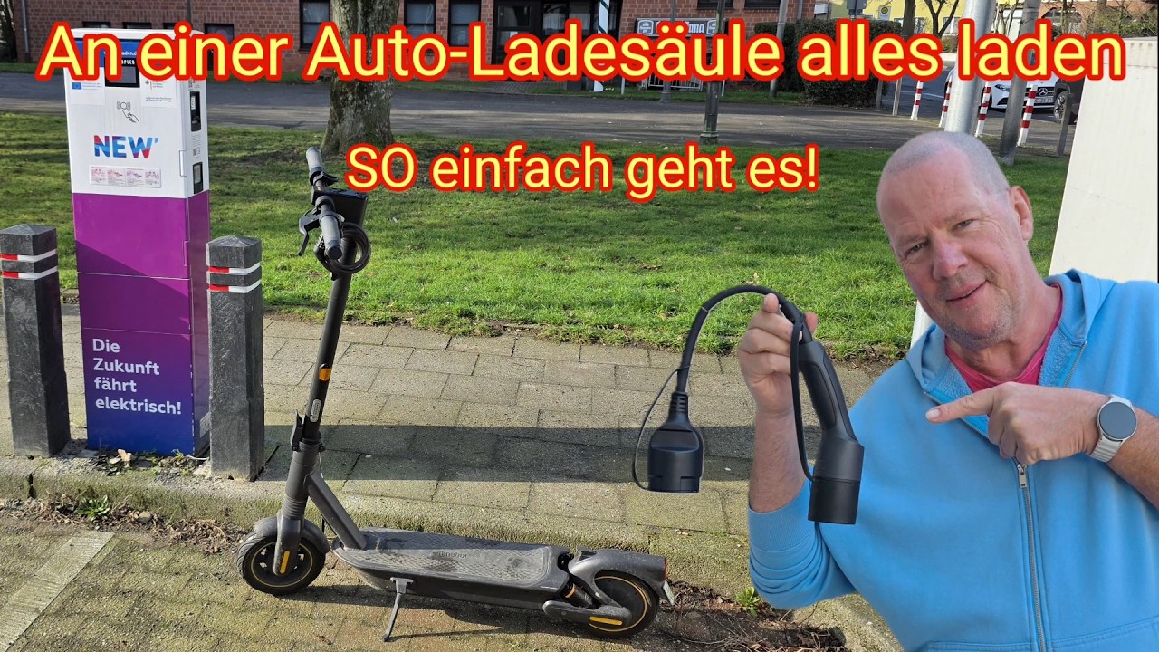 An einer Auto-Ladesäule alles laden - SO einfach ist es! E-Scooter, E-Bikes uvm.