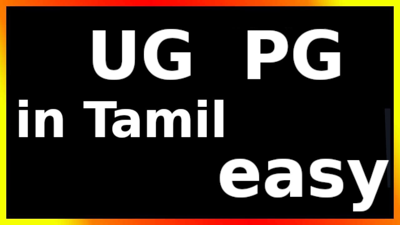 ug pg meaning in tamil