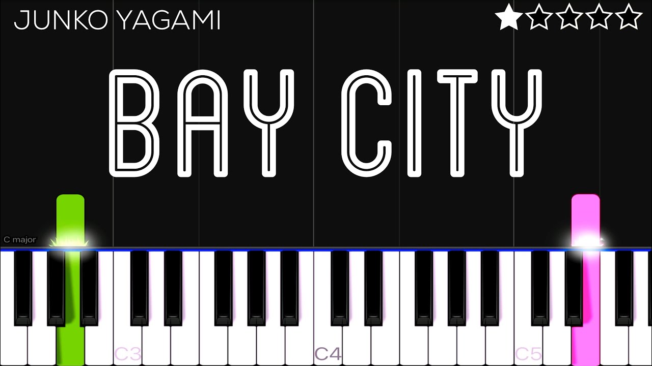 Junko Yagami (八神純子) - 黄昏のBay City | EASY Piano Tutorial